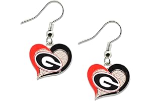AMINCO NCAA Georgia Bulldogs Swirl Heart Earrings