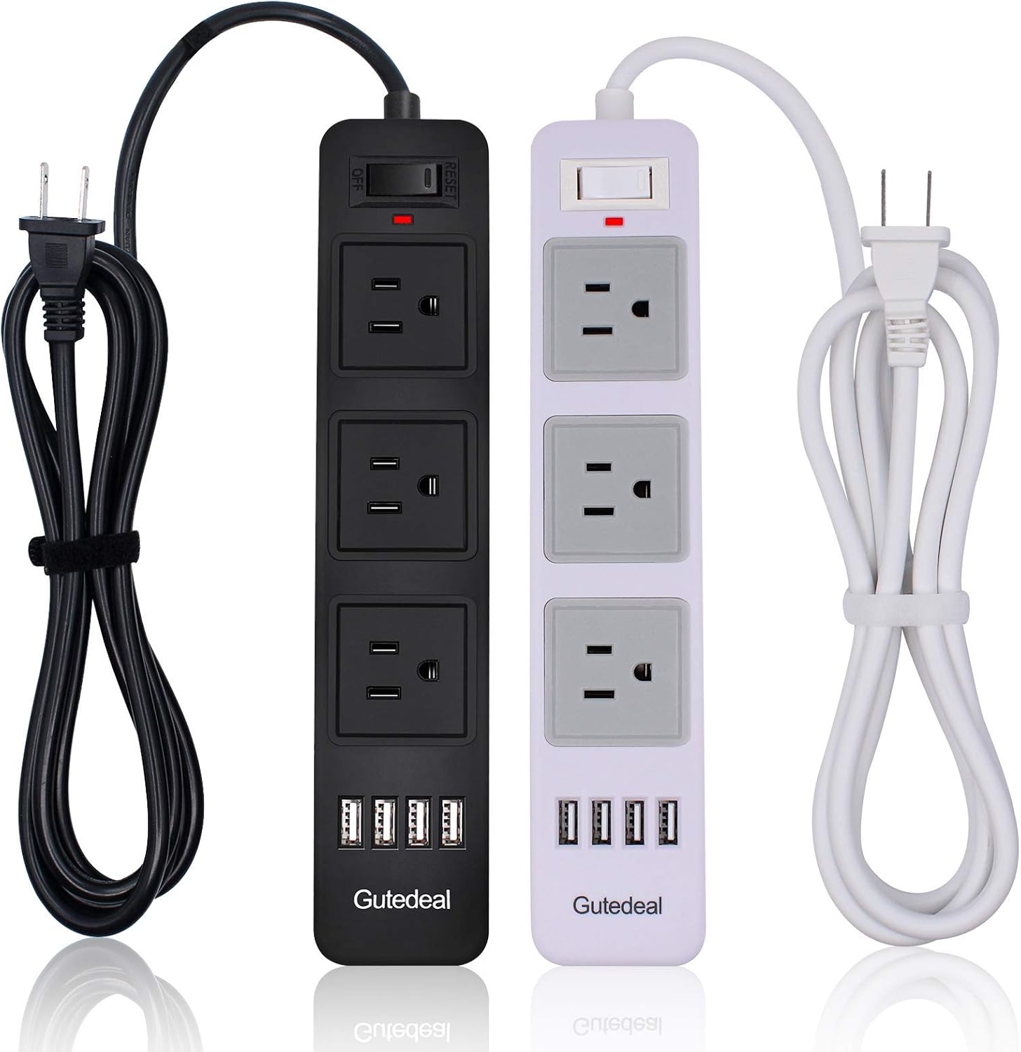 2 Prong Power Strip with 4 USB Charging Ports, 6.6ft