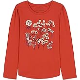 Lucky Brand Girls Long Sleeve Graphic T-Shirt, Tagless Cotton Tee with Fun Designs