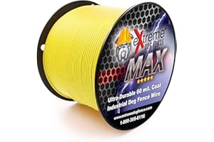 EXTREME DOG FENCE Yellow Maximum Performance Dog Fence Wire - 1000 Ft. 14 Gauge Wire with Ultra Thick 60 Mil Polyethylene Protective Jacket - Designed for Max Life Reliability and Low Signal Loss - Universal Compatible