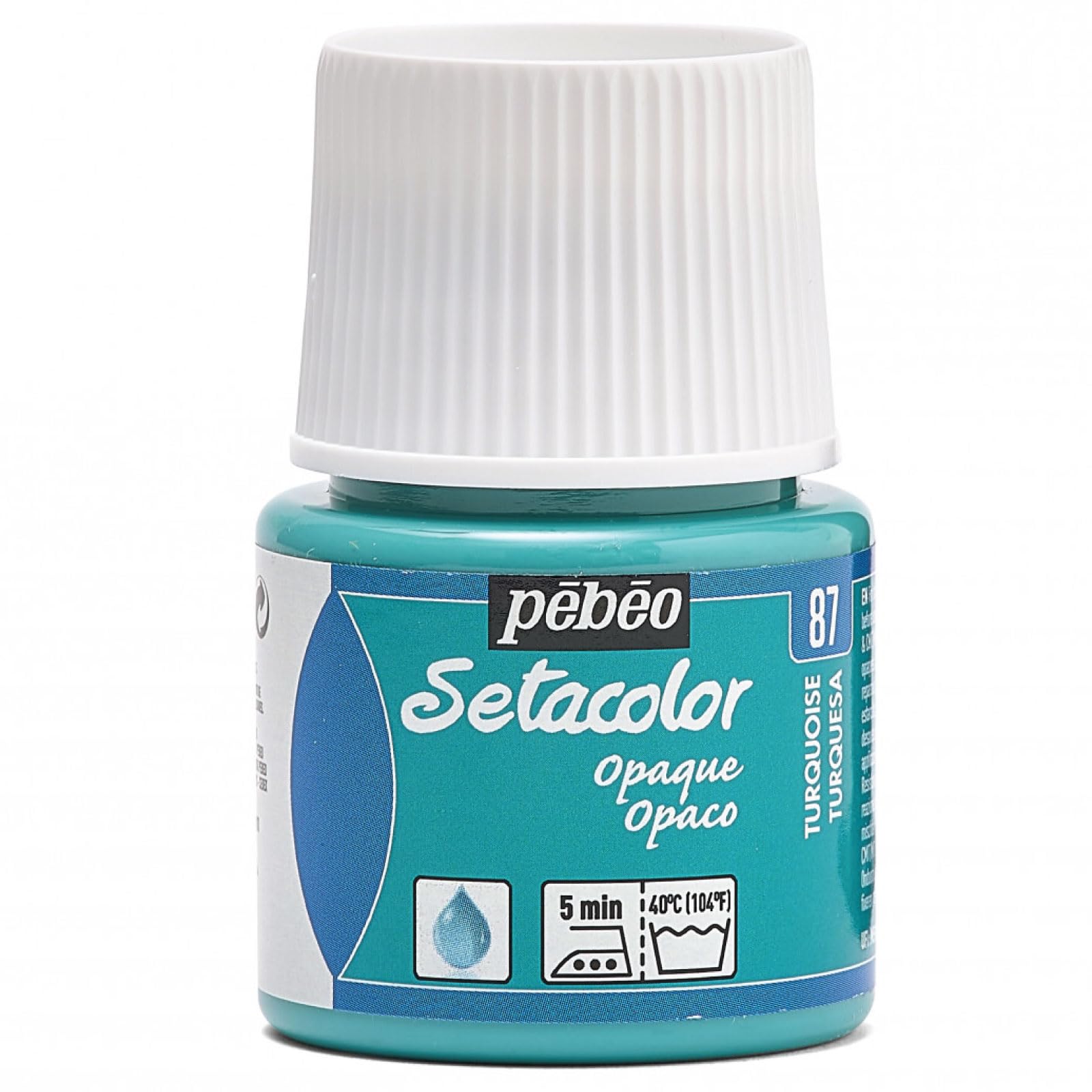 PEBEO Setacolor Opaque Fabric Paint 45-Milliliter Bottle, Turquoise,Turquoise, 295-087