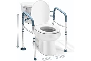 Medical king Toilet Safety Rail - Adjustable Detachable Toilet Safety Frame with Handles Heavy-Duty Toilet Safety Rails Stand Alone - Toilet Safety Rails for Elderly, Handicapped - Fits Most Toilets