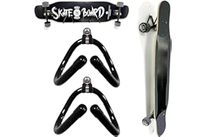 Pmsanzay 2 Pack Universal Skateboard Wall Mount Rack. Horizontally/Vertically Wall Mounted Storage - Fits Virtually All Cruiser Boards, Skateboards, Penny Boards, Longboards,etc (Hardware Included)