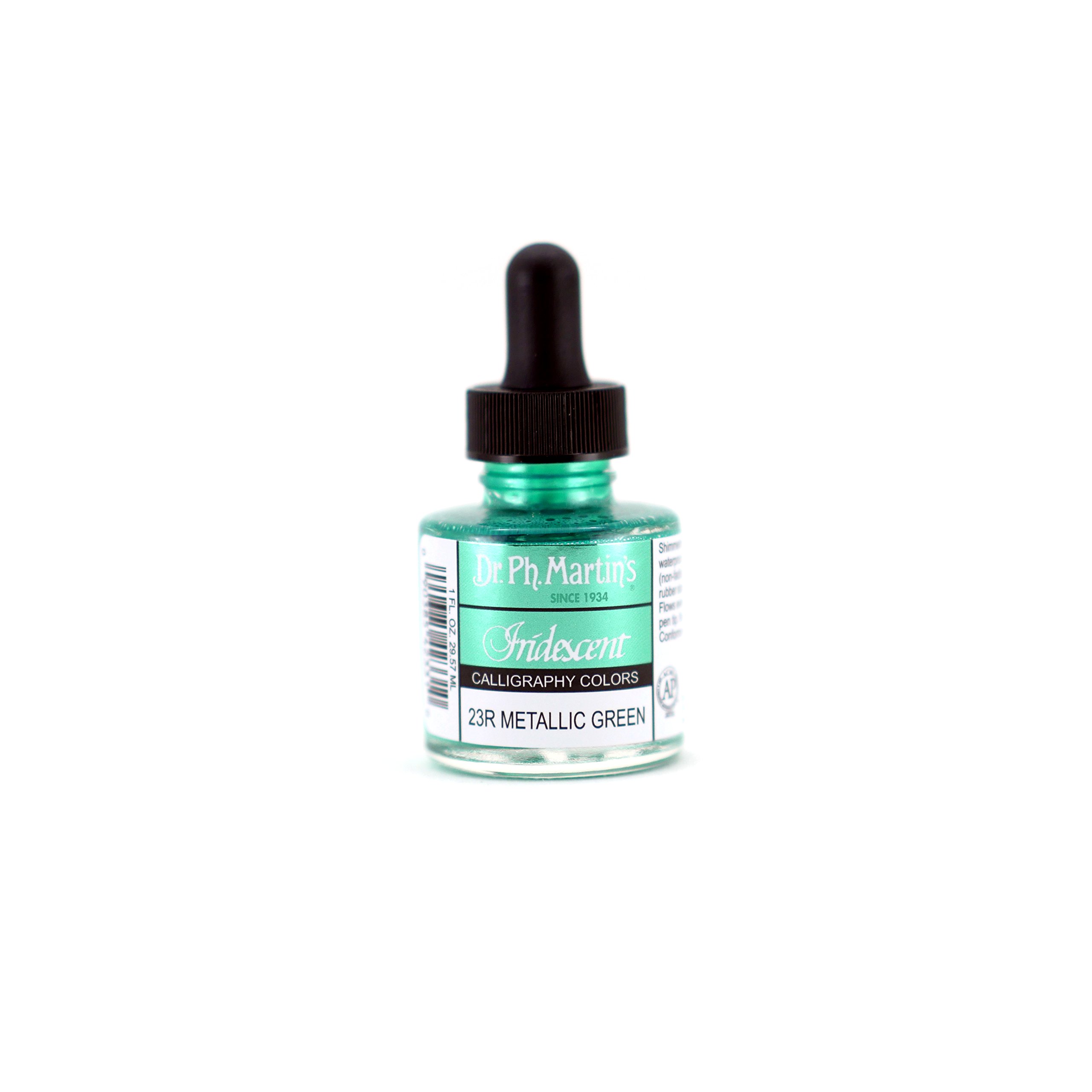 Dr. Ph. Martin's Iridescent Calligraphy Color, 1.0 oz, Metallic Green (23R)