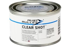 RUST BULLET Clear Shot - Clear Gloss - 1/4 Pint - Clear Coat for Automotive, Wood, & Metal Projects, UV Resistant Coating Won't Crack, Chip, Peel or Yellow