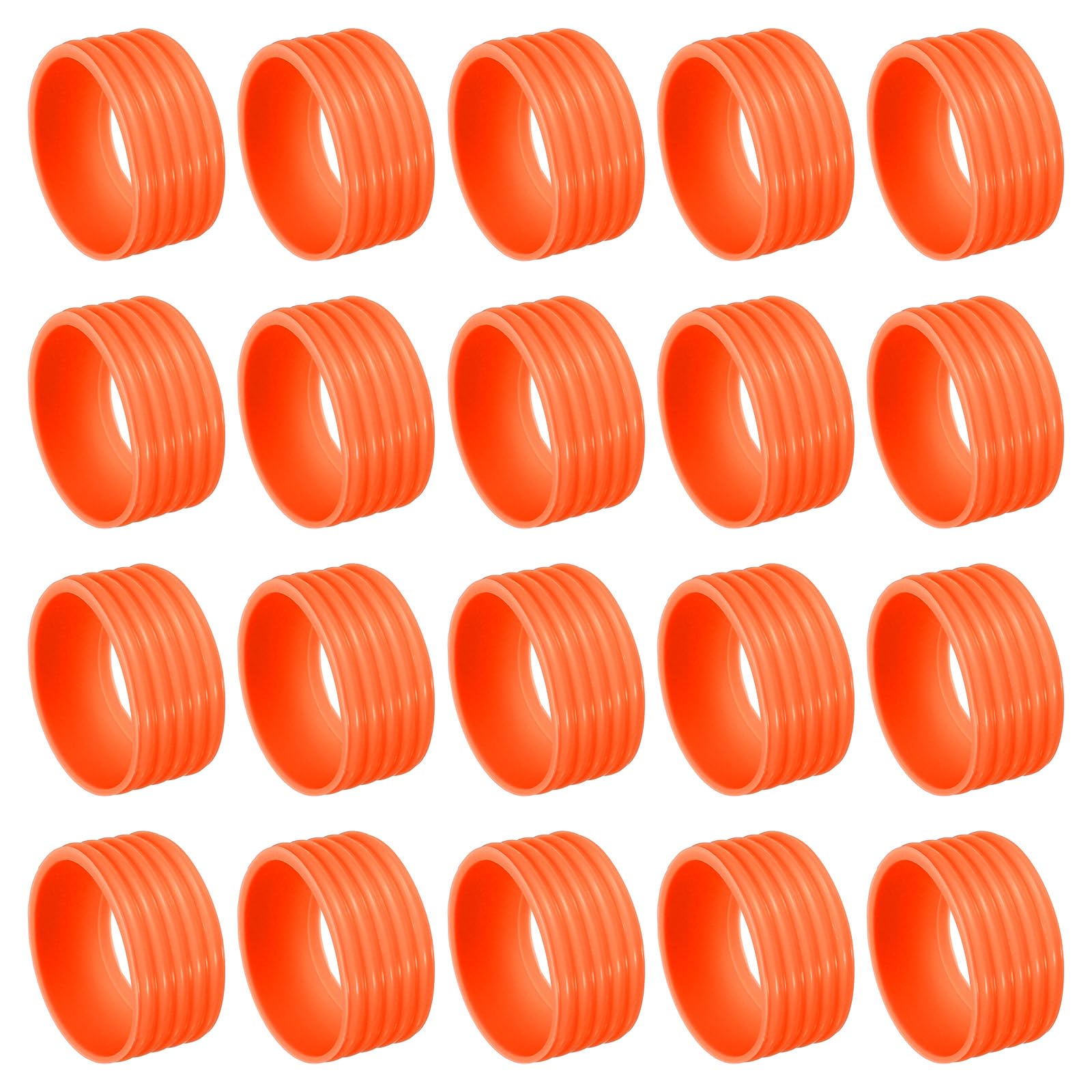 PATIKIL Badminton Racket Handle Grip Ring, 20 Pack Racquet Fix Ring Grip Band Rubber Ring Non-Slip Absorbent Overgrip in Place, Orange