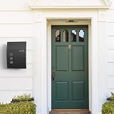 SONGMICS Mailbox Wall Mounted Lockable Post Letter Box with Viewing Windows view 3