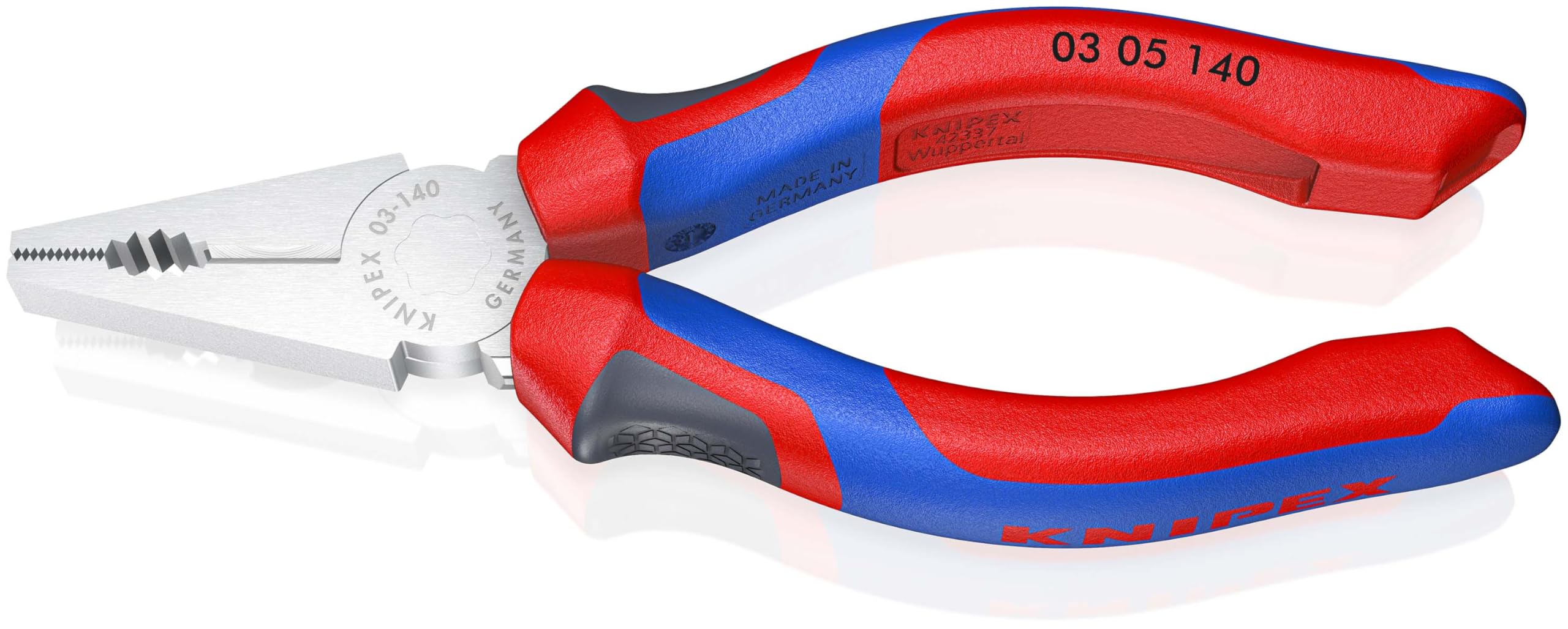 KNIPEX Combination Pliers Chrome-Plated with Comfort Handles 140 mm, 03 05 140