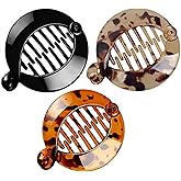 3 Pieces Banana Hair Clips Small Banana Hair Combs Fishtail Hair Clip Side Comb Round Ponytail Holder Hair Accessories for Women Girls