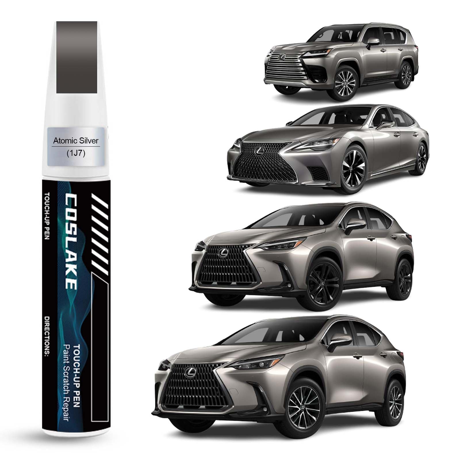 COSLAKE Car Touch Up Paint(Atomic Silver(1J7)) for