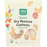 365 by Whole Foods Market, Organic Dry Roasted &amp; Unsalted Cashews, 10 Ounce