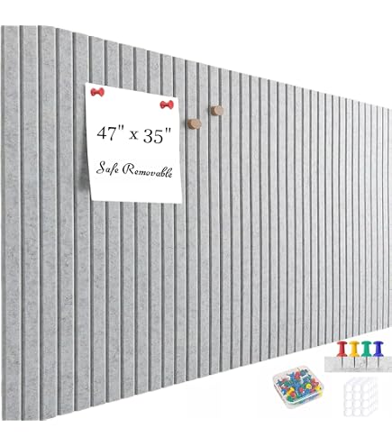 6-Pack Felt Wall Tiles - Cork Board Alternative With Removable Adhesive, Customizable Bulletin Board