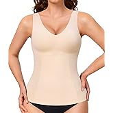 LANCS Compression Tanks Tops for Women Seamless Shapewear Vest Tummy Control V Neck Camisole Cami Tops