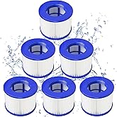 SLSM Screw-in Hot Tub Filter Cartridges Replacement for All RELXTIME, ALEKO, Wejoy, Aquaspa Spa,Clever Spa Filter,Threaded Filter for Inflatable Hot Tubs & Massage Pools (6 Pcs)