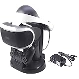 AmazonBasics Charging Station and Display Stand for PlayStation VR – Black (For CECH-ZCM1x series PS Move Motion Controllers )