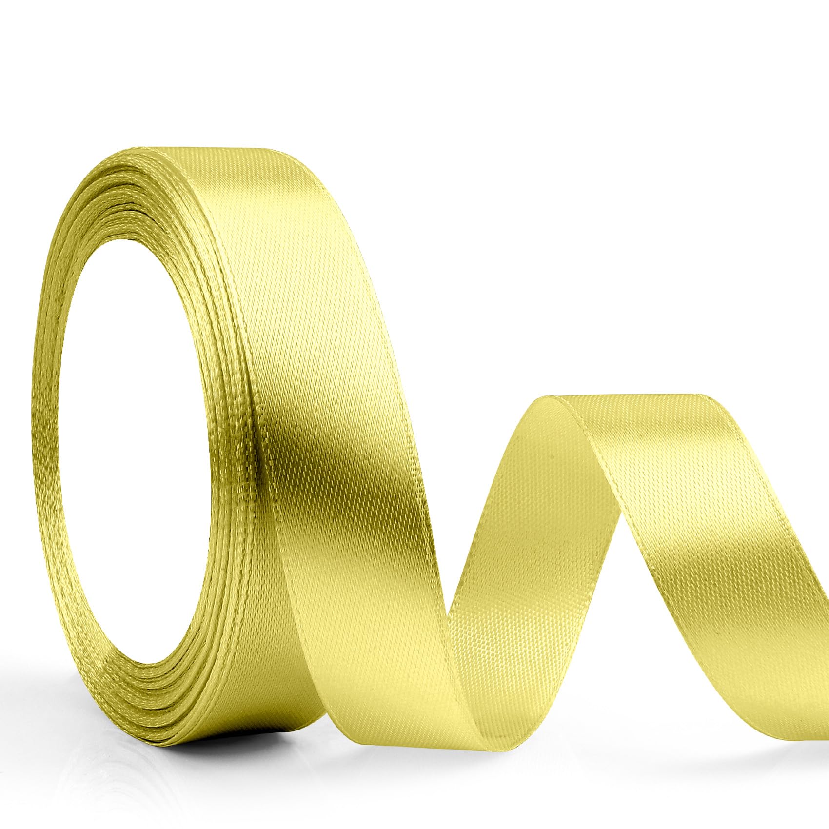 Gold Satin Ribbons for Crafting - 20mm x 23m, Ideal for Gift Wrapping, Balloons, Flowers, Hair & Occasions like Halloween, Christmas, Wedding — image 1