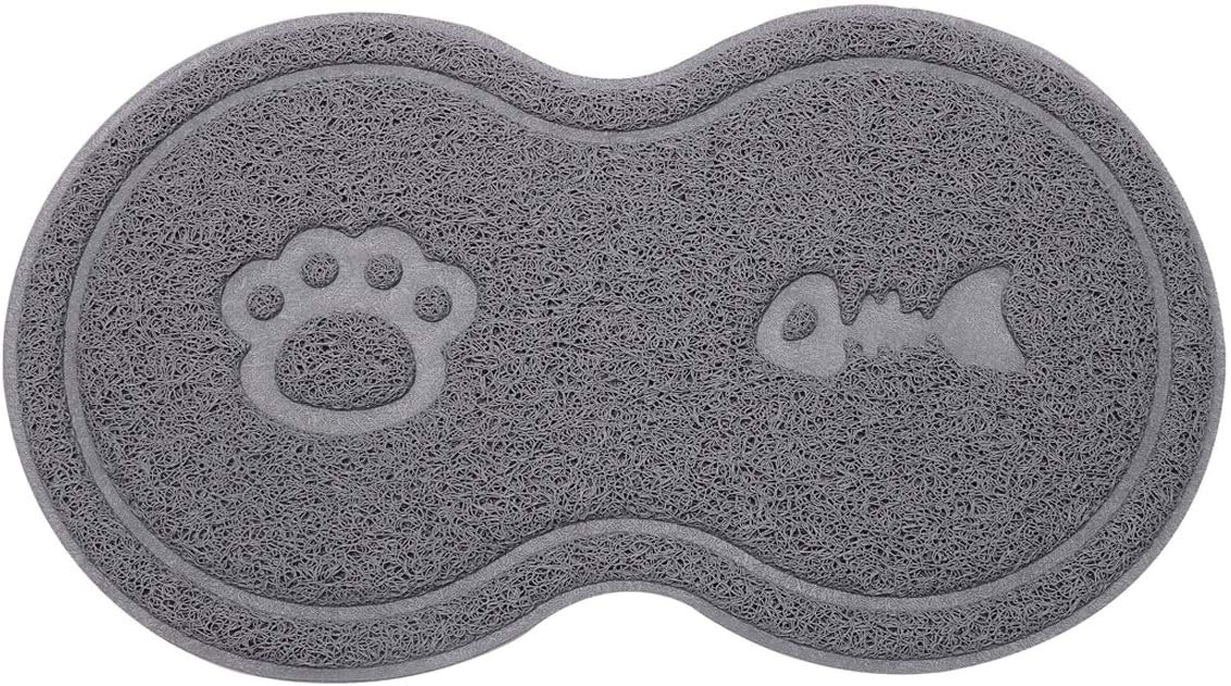 SunAter Silicone Pet Feeding Mat, Feeding Bowl Mat Waterproof Non-slip Pet Food PVC Mat for Cats and Dogs