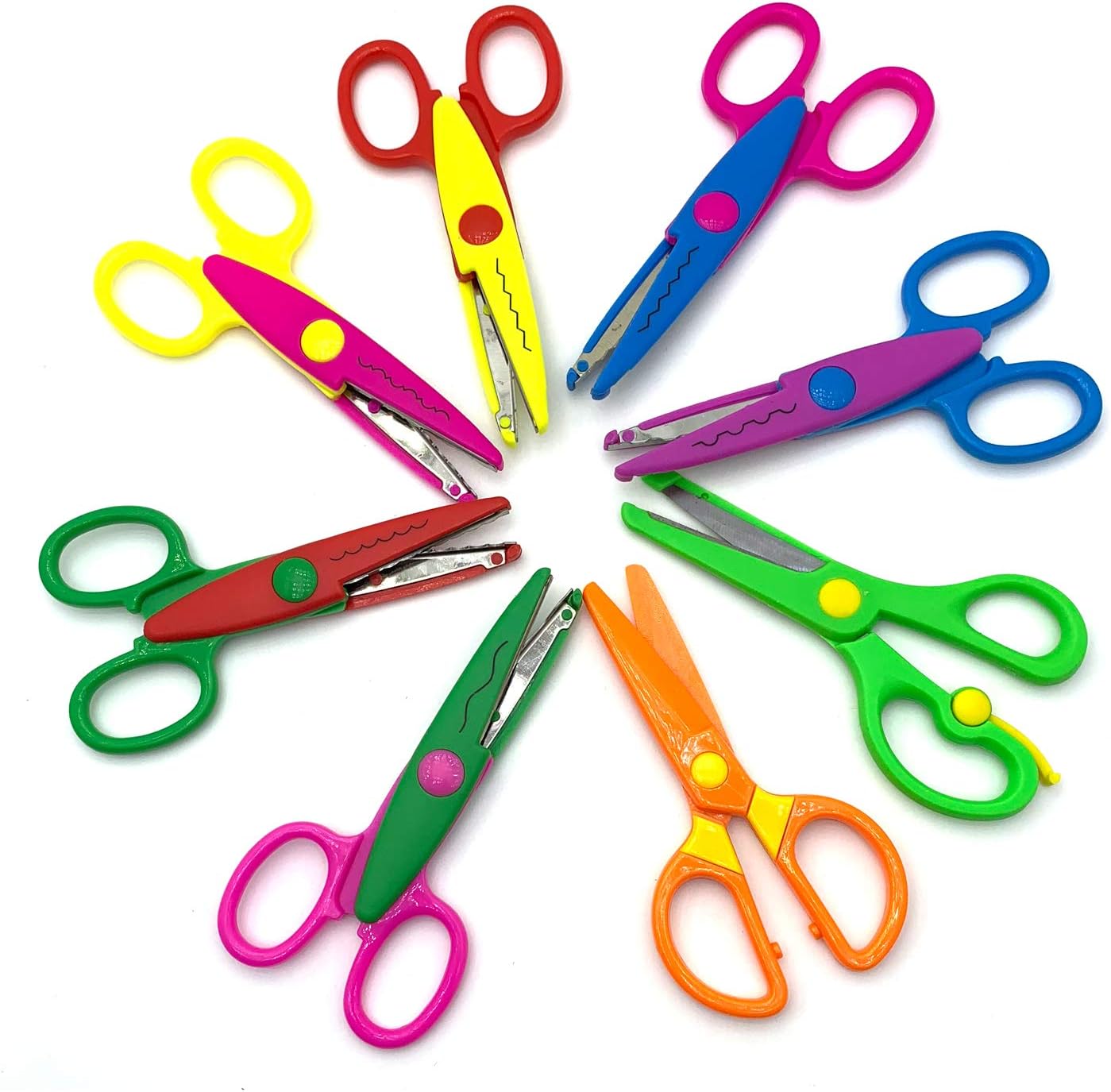 YETOOME Pack of 8 Colorful Decorative Paper Edge Scissor Set, Great for