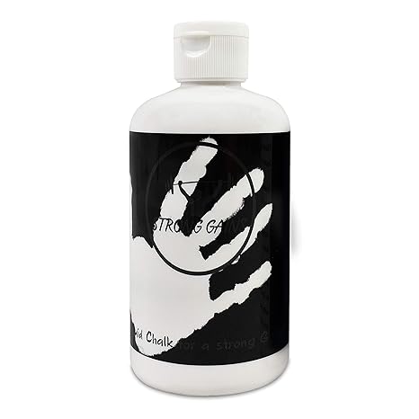 STRONG GAINS Liquid Chalk flüssiges Magnesia 250 ml - Flüssigkreide Sportkreide für besseren Grip beim Krafttraining Gewichth