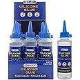 BAZIC Silicone Glue 3.38 Oz. (100 mL), Waterproof Crack Resistant, Quick Repair for Glass Window Plastic Kitchen, 12-Pack