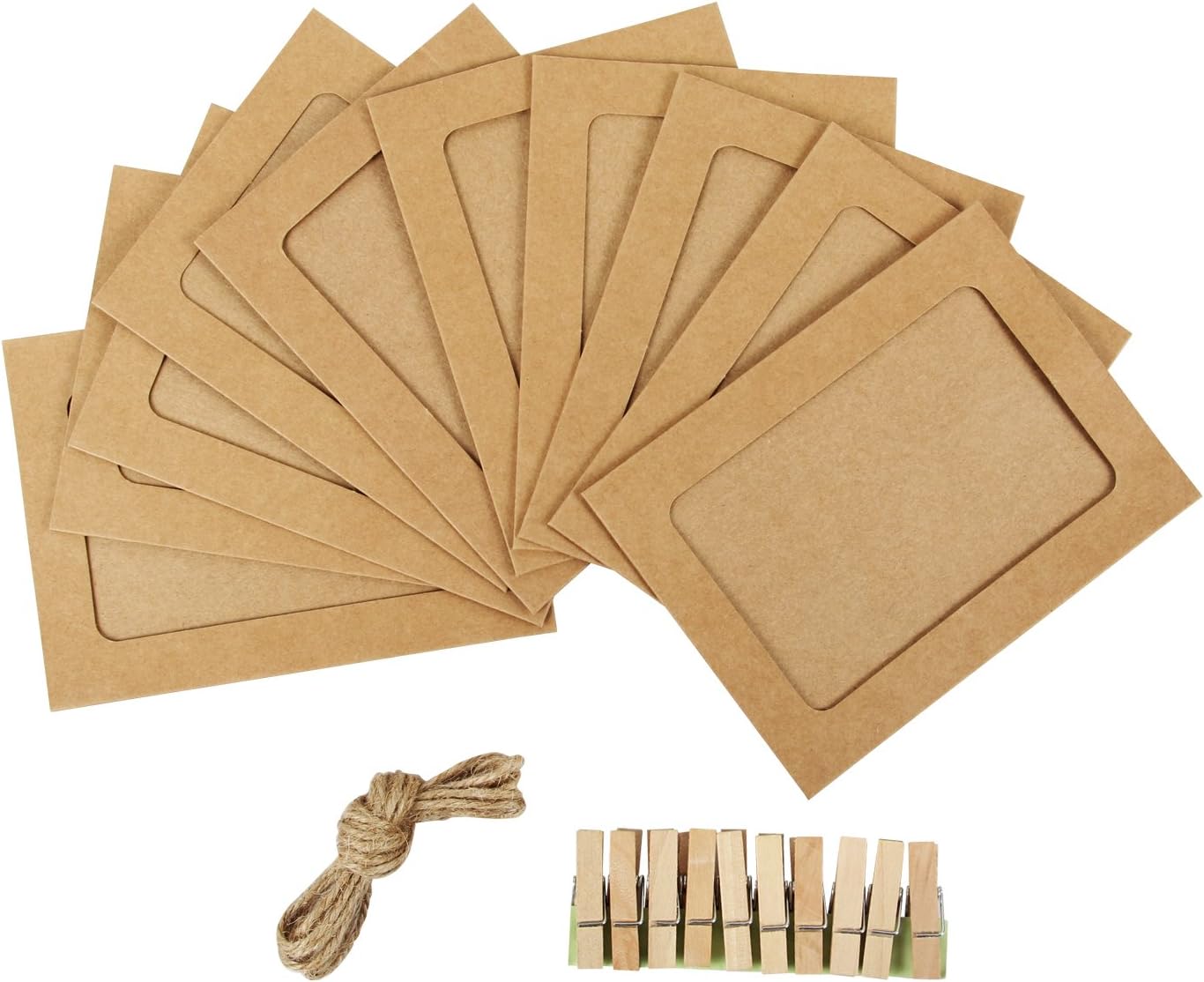 YILOVE 3x5 Cardboard Paper Picture Frames Inch DIY Photo Frame with Clips and