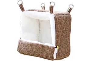 MFMEXUL Heated Bird Nest, Shelter and Spacious, Easy to Install, with Adjustable Heating for Bluebirds and Macaws, Brown
