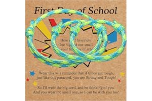 FAOYUDAWEI First Day Of School Bracelet, Matching Mommy And Me Mother Son Daughter Paracord Back To School Bracelets Wish Gift for Mom Boys Dad Girls Jewelry
