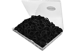 Tesvyns 200Pcs Baby Hair Ties Cotton Toddler Hair Ties for Girls and Kids, Kids Seamless Hair Bands Ponytail Holders(Black)