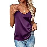 Zeagoo Women's Silk Satin Tank Tops 2026 V Neck Adjustable Spaghetti Strap Sleeveless Camisole Summer Basic Blouse
