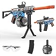Gel Toy Gun Blaster Automatic, Electric Splatter Ball Toy Rifle and Goggles, Shooting Games, Blue