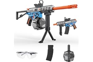 DULSAERA Gel Toy Gun Blaster Automatic, Electric Splatter Ball Toy Rifle and Goggles, Shooting Games, Blue