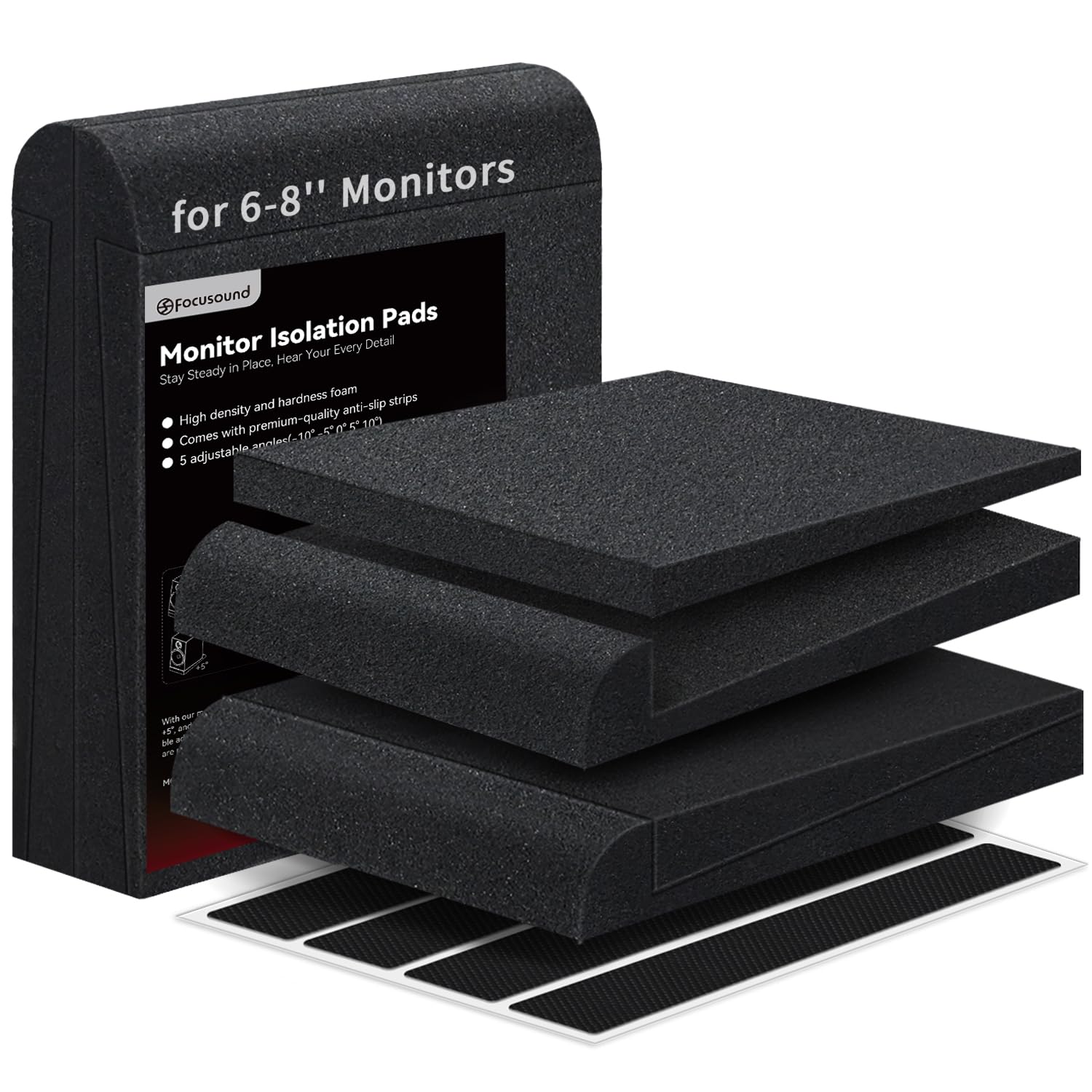 Photo 1 of Focusound Studio Monitor Isolation pads for 6-8 Inches Monitors, 2 Pack High Density Acoustic Speaker Isolation Pads Foam