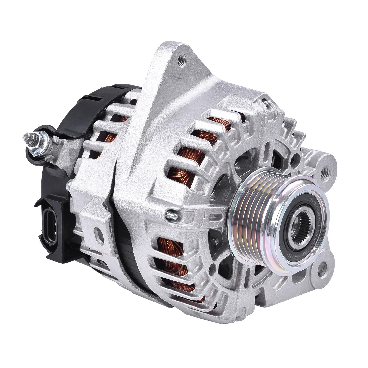 Photo 1 of Hodflop 37300-2E721 Alternator Compatible with Hyundai Elantra 2017-2020 L4 2.0L, for Kia Forte 2019-2021 L4 2.0L, 12V 150A 6-Groove Clutch Pulley Clockwise Replace# 61001473