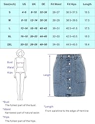 GRACE KARIN Women's Casual Button Down Denim Skirt