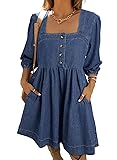 Sidefeel Women's Denim Dress Spring Outfit 3/4