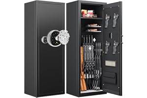 KAER 12-15 Gun Safe, Biometric Gun Safes, Rifle safe, Gun Safe for Rifles and Pistols, Gun Cabinet for Home & Hunting with Gun Racks and Removable Shelves, Suitable for AR15