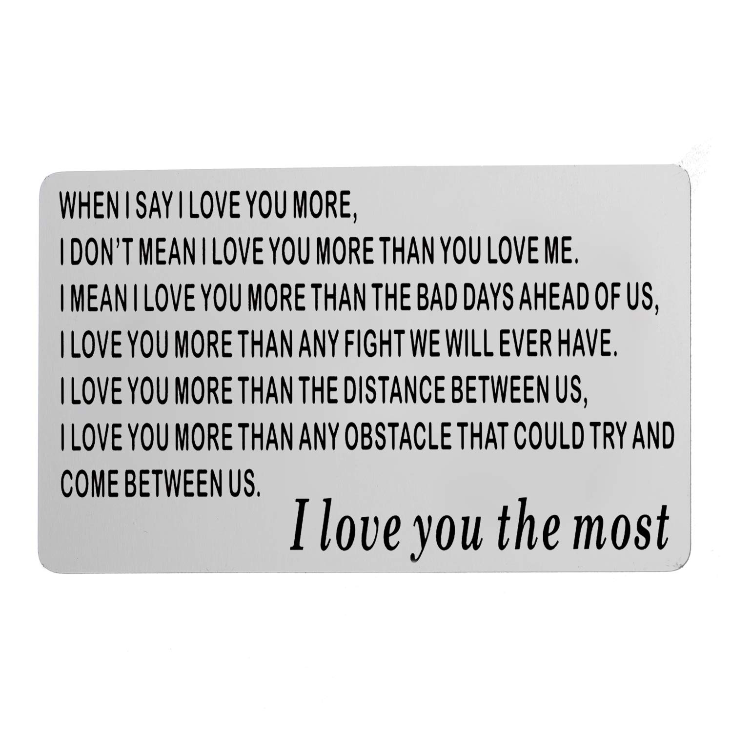 MADHAHEFU Wallet Insert Card Boyfriend Gifts from Girlfriend Anniversary Birthday Gifts Wedding Gifts Gifts for Groom Fiance (White)