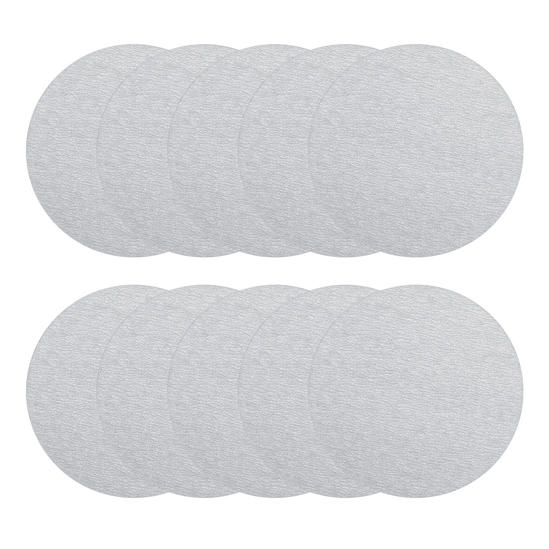 sourcingmap 10 Pcs 4-Inch Aluminum Oxide White Dry Hook and Loop Sanding Discs Flocking Sandpaper 400 Grit