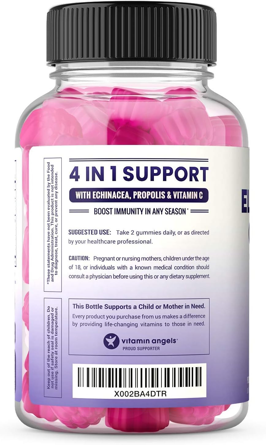 Elderberry Gummies for Kids & Adults [Double-Strength] Immune System Support - Sambucus Nigra Extract Antioxidant Supplement - 60 Vegetarian Gummy Vitamins: Health & Personal Care
