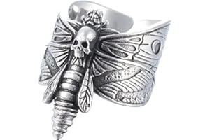 ZMY Home Death Skull Ring for Men Stainless Steel Jewelry Biker Rings Scary Death Ring Skull for Gifts