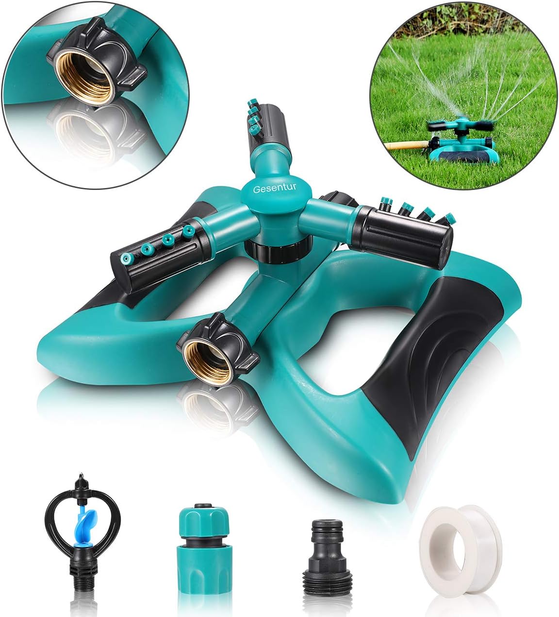 Garden Sprinkler, Automatic 360° Rotating Lawn Water Sprinkler