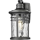 Darkaway Outdoor Porch Lights Wall Mount, Outside Light Fixtures Sconces Wall Lighting with Water Ripple Glass Waterproof Ext