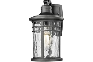 Darkaway Outdoor Porch Lights Wall Mount, Outside Light Fixtures Sconces Wall Lighting with Water Ripple Glass Waterproof Exterior Lights for Patio Yard House Hallway Doorway Garage