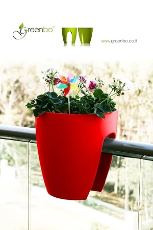 Greenbo Planter Pflanzgefäß Rouge Fleur De Balcon Pot