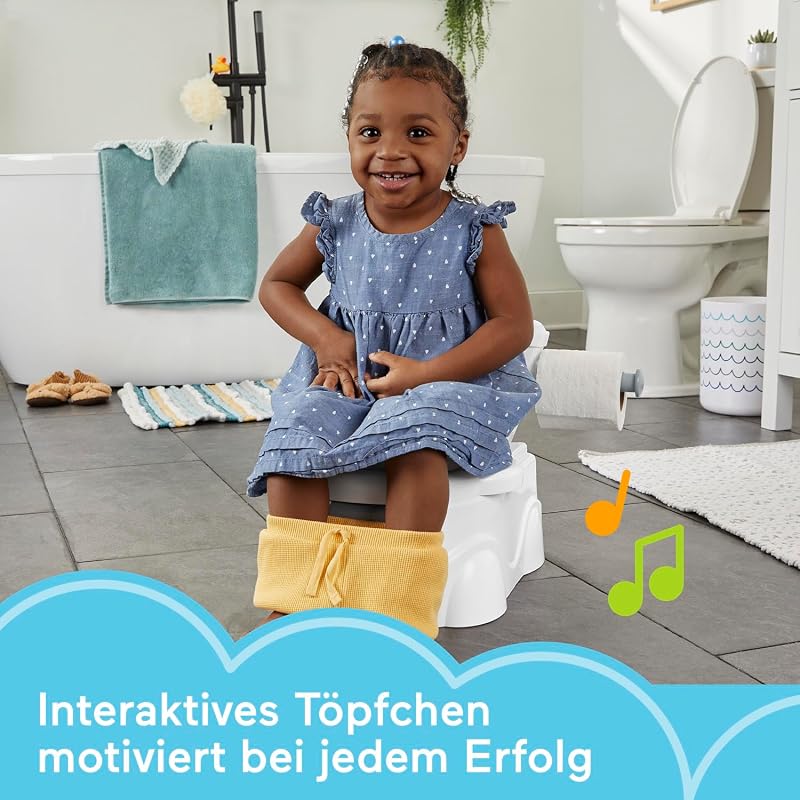 Lern-Töpfchen – interaktives Kinder-Töpfchen mit Licht & Sound, musikalisches Toilettentraining, realistisches Design mit Deckel & Spülgeräusch, Töpfchentrainer für Kleinkinder