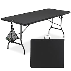 VECELO 6Ft Plastic Folding Table, Indoor Outdoor