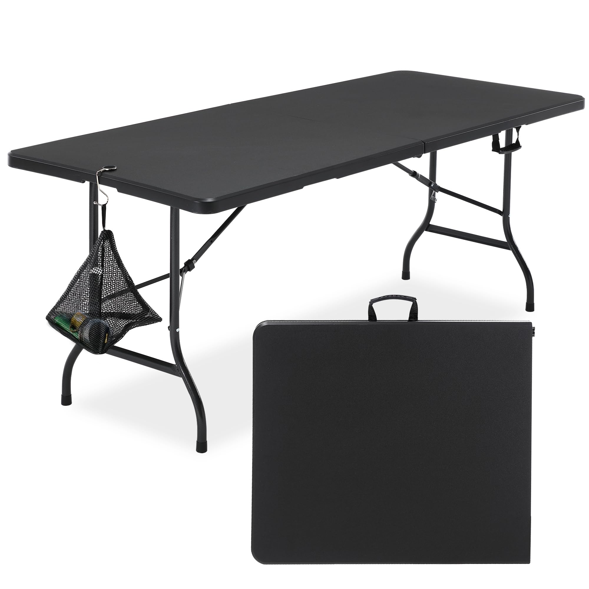 VECELO 6Ft Plastic Folding Table, Indoor Outdoor