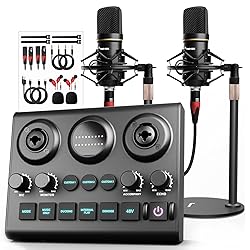 Podcast Equipment Bundle for 2, Audio Interface DJ