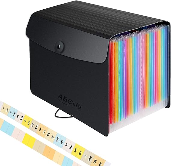 ABClife Expanding File Folder A5,10 x 5.5 Inches/Small Size 24 Pockets