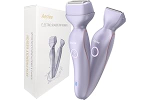 AESFEE Electric Razors for Women Face Full Body, 2-in-1 Bikini Trimmer and Shavers for Womens Legs Arms Underarm Pubic Hair, Comfort Smooth Lady Body Trimmers IPX7 Waterproof Wet and Dry, USB-C Rechargeable